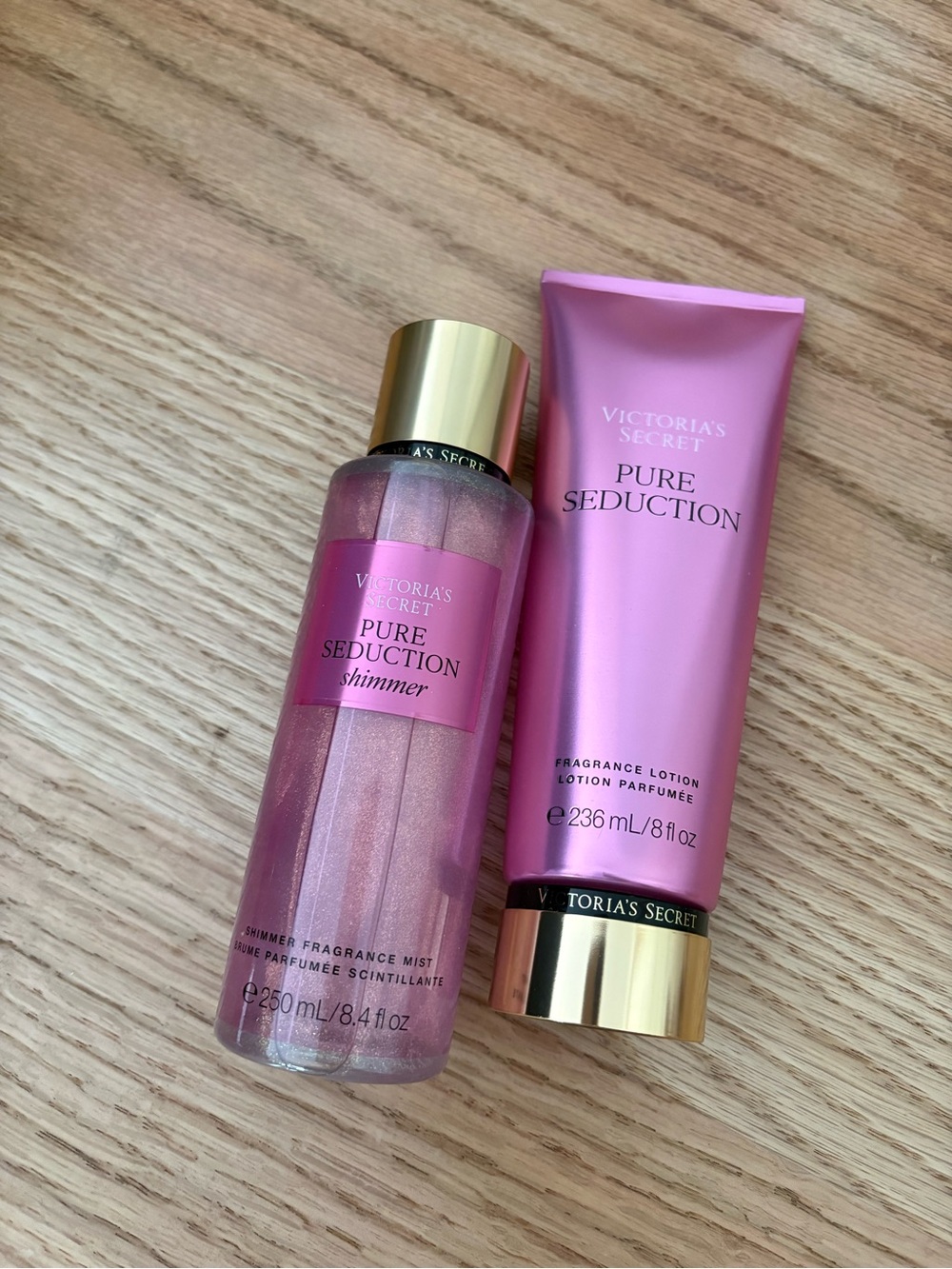 Victoria's Secret Pure Seduction Shimmer Fragrance Mist & Lotion Set - Pink